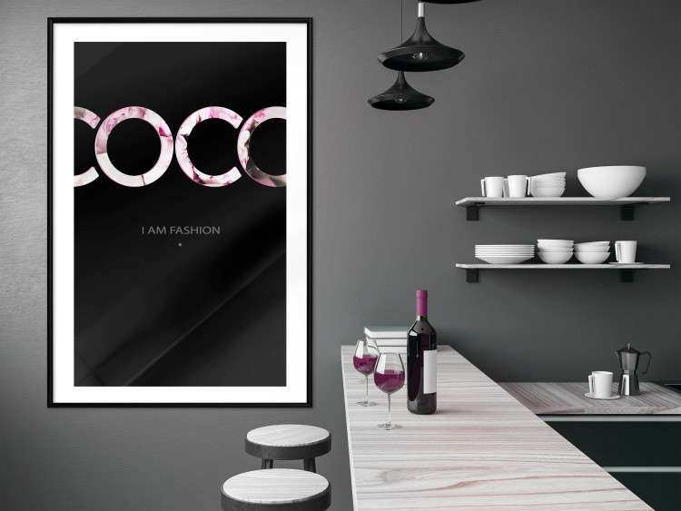 Wall Poster I Am Fashion - pink English text on a contrasting black background 125761 additionalImage 6