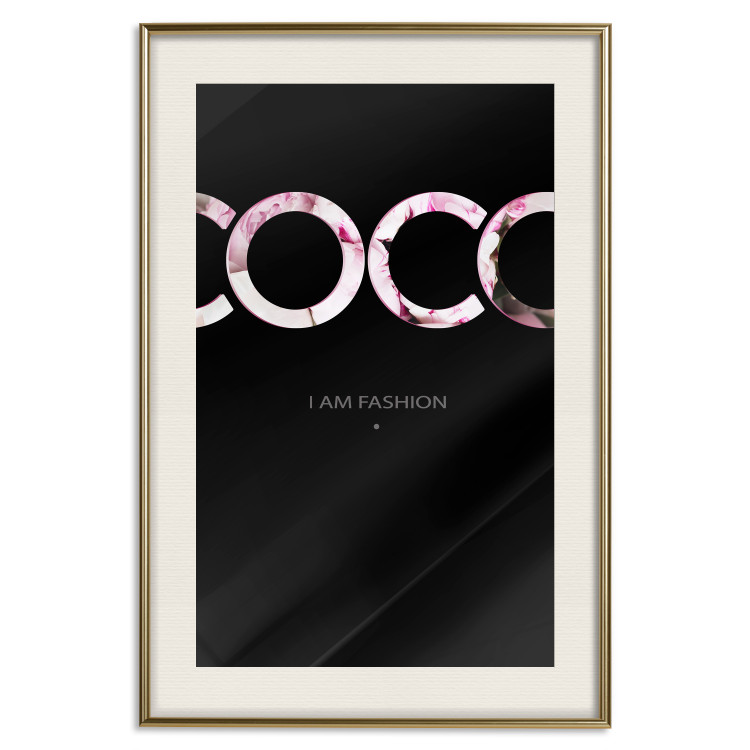 Wall Poster I Am Fashion - pink English text on a contrasting black background 125761 additionalImage 19