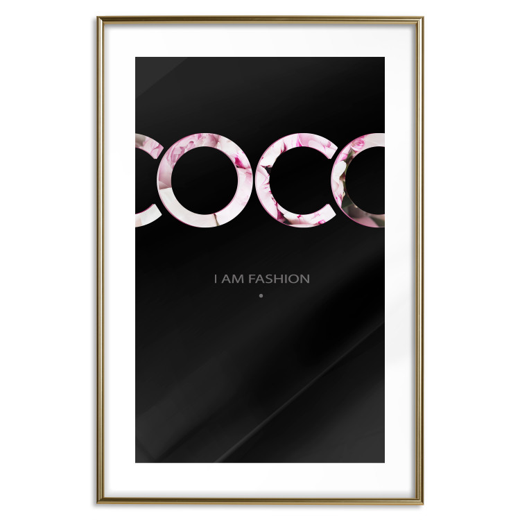 Wall Poster I Am Fashion - pink English text on a contrasting black background 125761 additionalImage 16