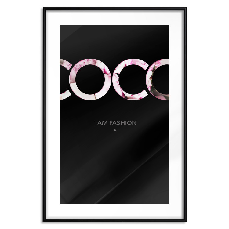 Wall Poster I Am Fashion - pink English text on a contrasting black background 125761 additionalImage 17