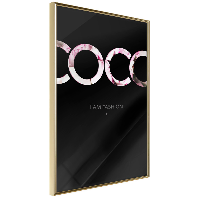 Wall Poster I Am Fashion - pink English text on a contrasting black background 125761 additionalImage 14