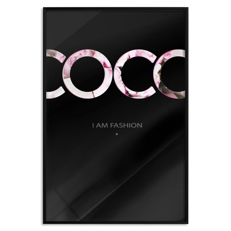 Wall Poster I Am Fashion - pink English text on a contrasting black background 125761 additionalImage 24