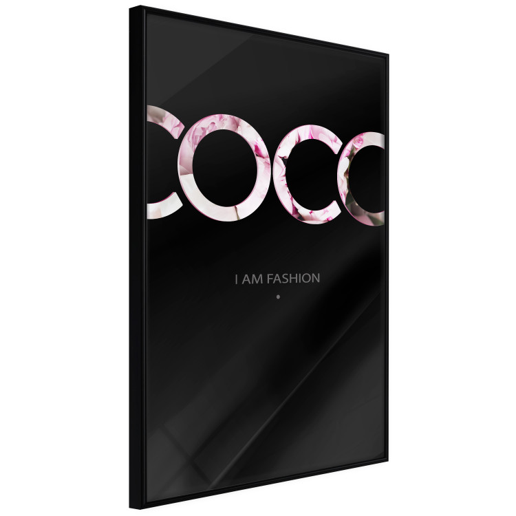 Wall Poster I Am Fashion - pink English text on a contrasting black background 125761 additionalImage 12