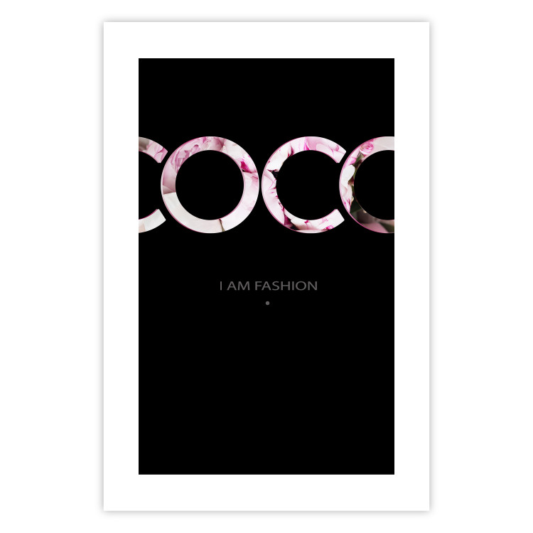 Wall Poster I Am Fashion - pink English text on a contrasting black background 125761 additionalImage 25