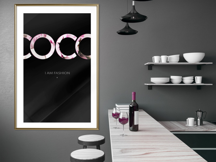 Wall Poster I Am Fashion - pink English text on a contrasting black background 125761 additionalImage 15