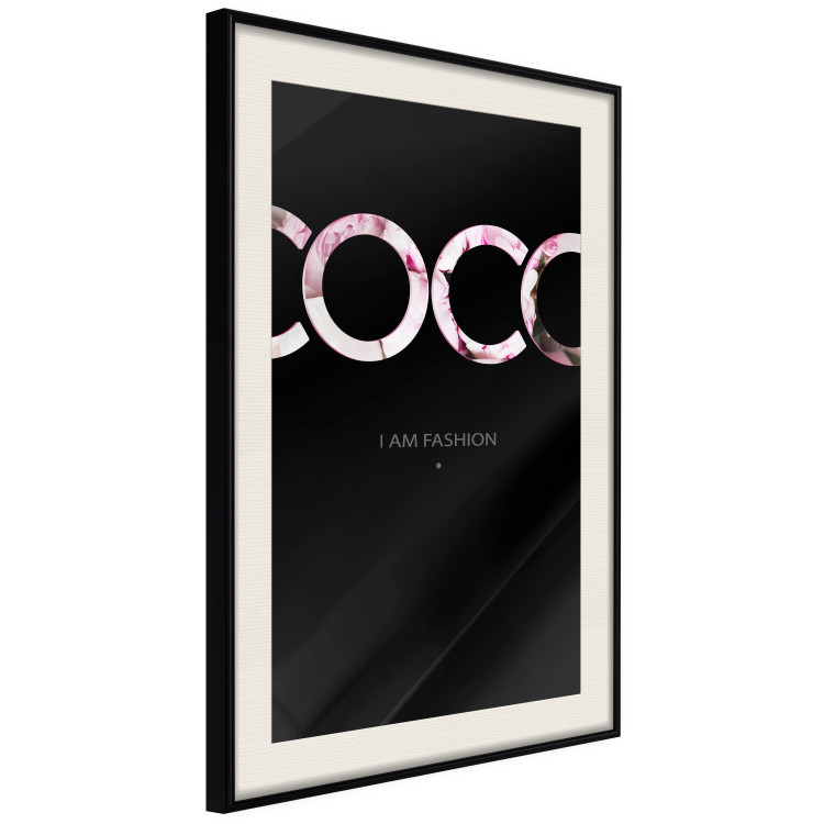 Wall Poster I Am Fashion - pink English text on a contrasting black background 125761 additionalImage 3