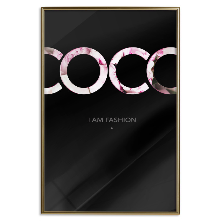 Wall Poster I Am Fashion - pink English text on a contrasting black background 125761 additionalImage 20