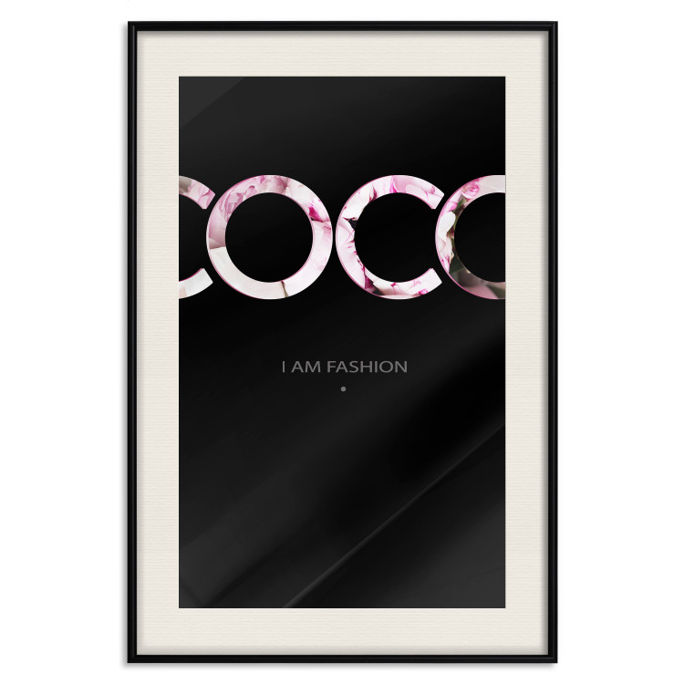 Wall Poster I Am Fashion - pink English text on a contrasting black background 125761 additionalImage 18