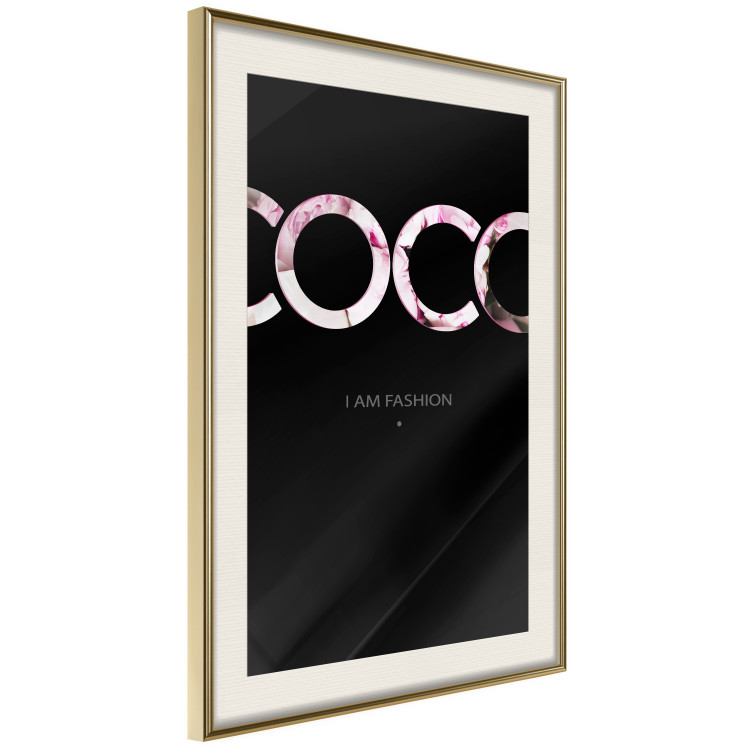 Wall Poster I Am Fashion - pink English text on a contrasting black background 125761 additionalImage 2