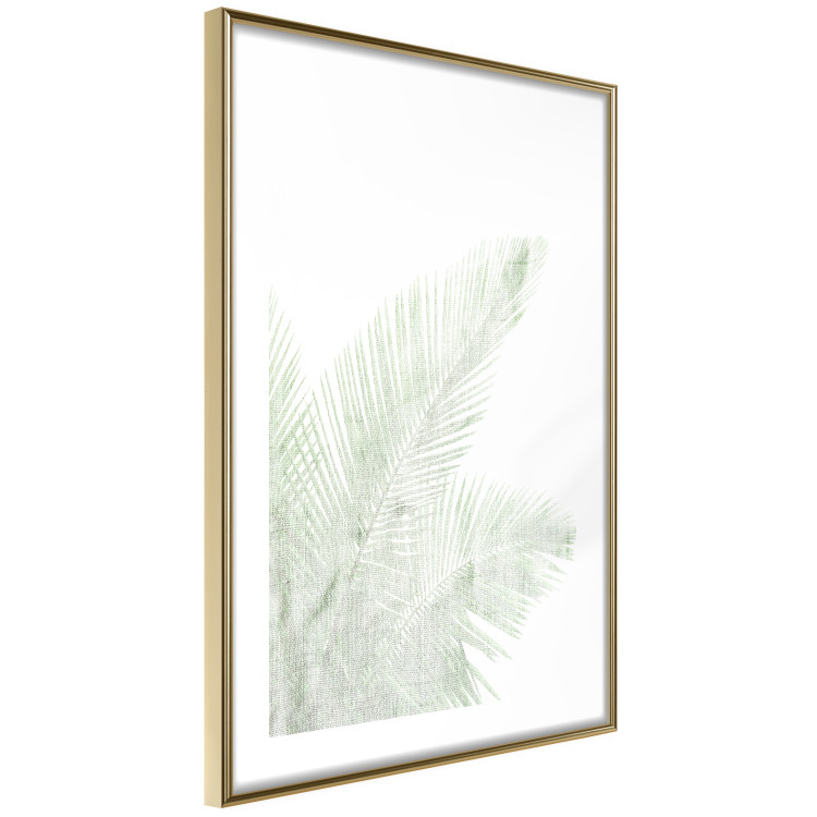 Wall Poster Velvet Green - green palm leaf on a contrasting white background 126861 additionalImage 9