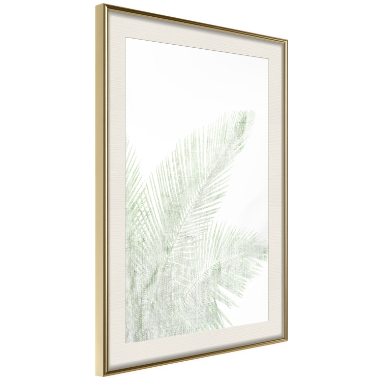 Wall Poster Velvet Green - green palm leaf on a contrasting white background 126861 additionalImage 3