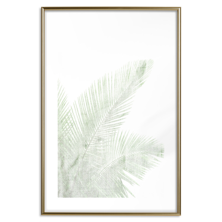 Wall Poster Velvet Green - green palm leaf on a contrasting white background 126861 additionalImage 14