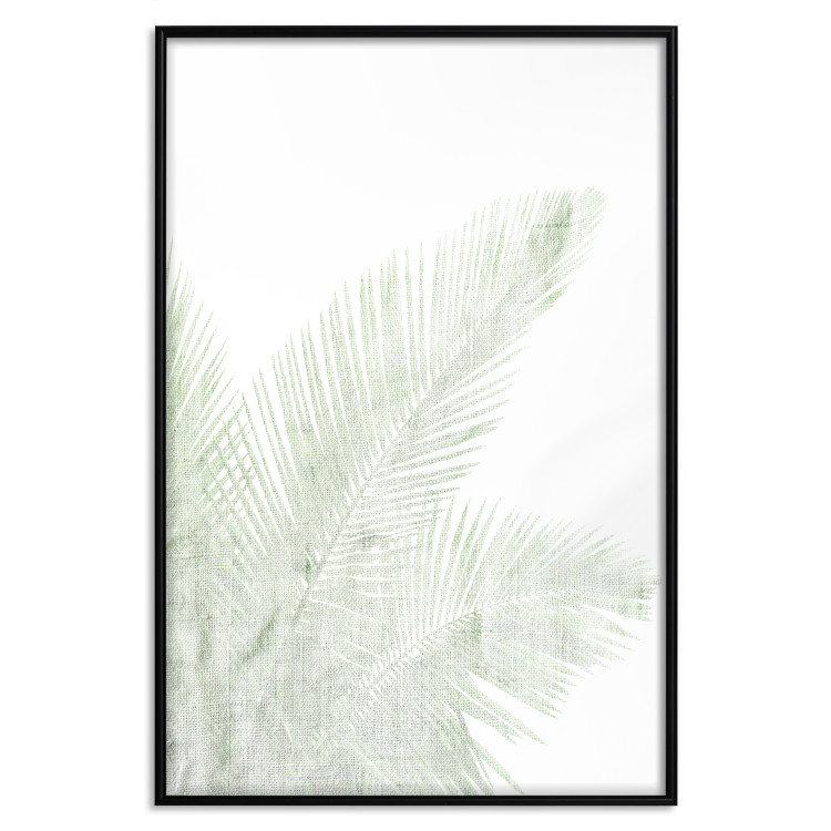 Wall Poster Velvet Green - green palm leaf on a contrasting white background 126861 additionalImage 16