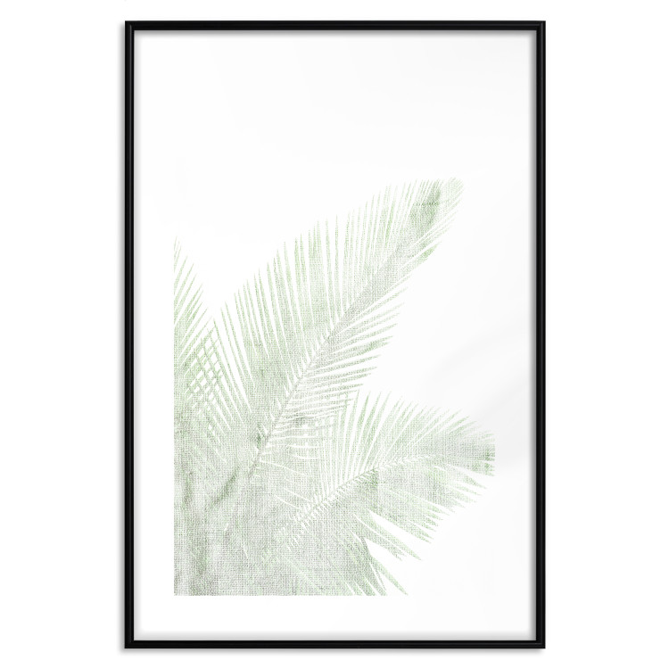 Wall Poster Velvet Green - green palm leaf on a contrasting white background 126861 additionalImage 15