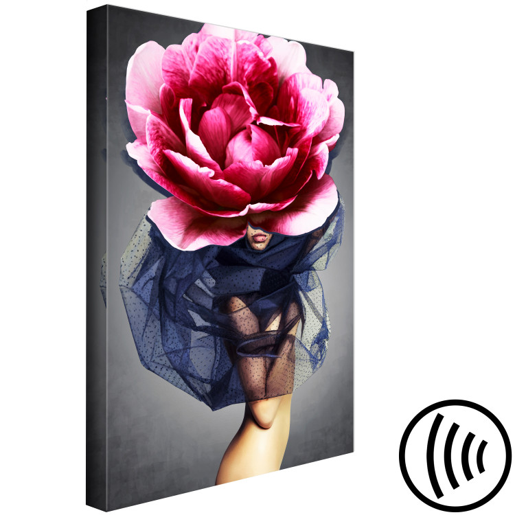 Canvas Print Flower Woman (1-part) vertical - eclectic abstraction with a peony 127261 additionalImage 6