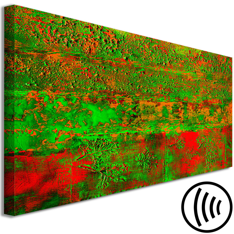 Canvas Dance of green and red - artistic abstraction with vivid colours 127461 additionalImage 6