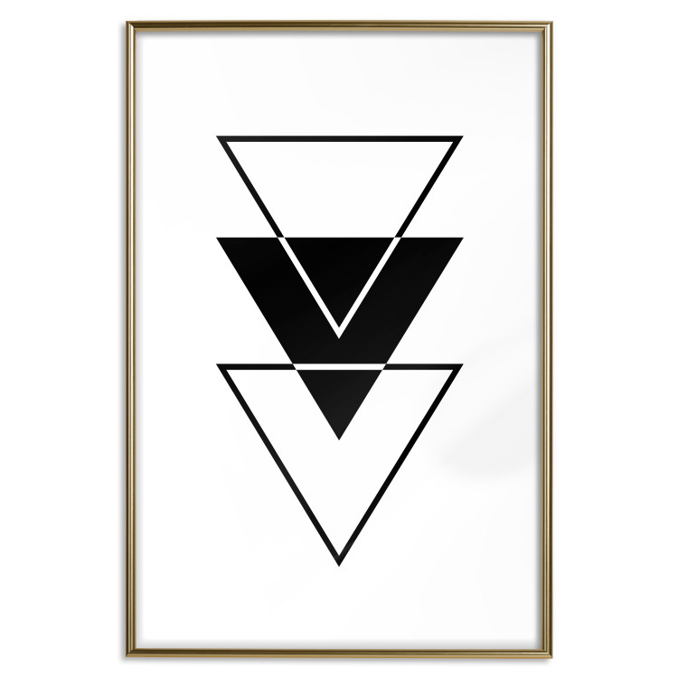 Poster Penetration - triangular abstract geometric figures on white background 127961 additionalImage 17