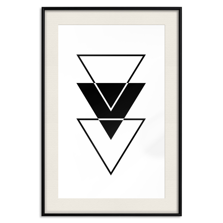 Poster Penetration - triangular abstract geometric figures on white background 127961 additionalImage 19