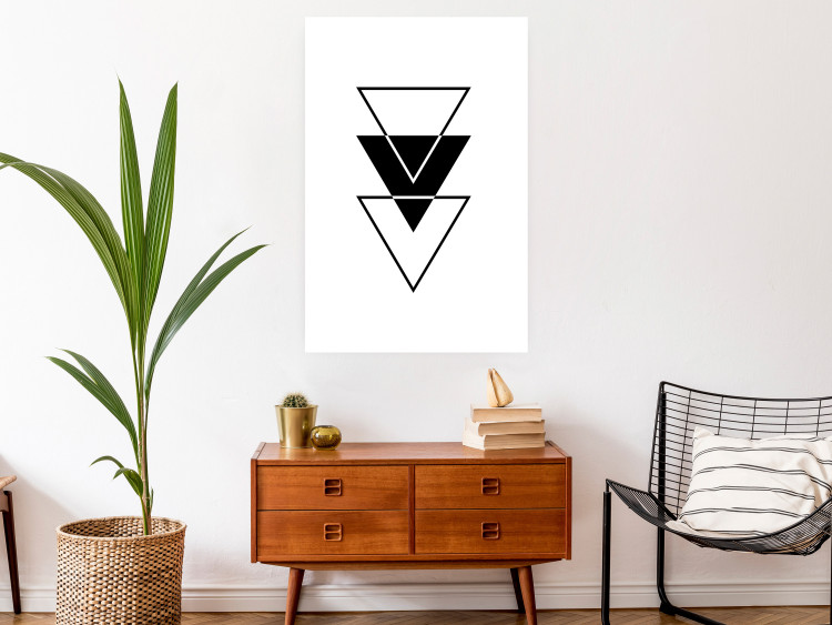 Poster Penetration - triangular abstract geometric figures on white background 127961 additionalImage 3