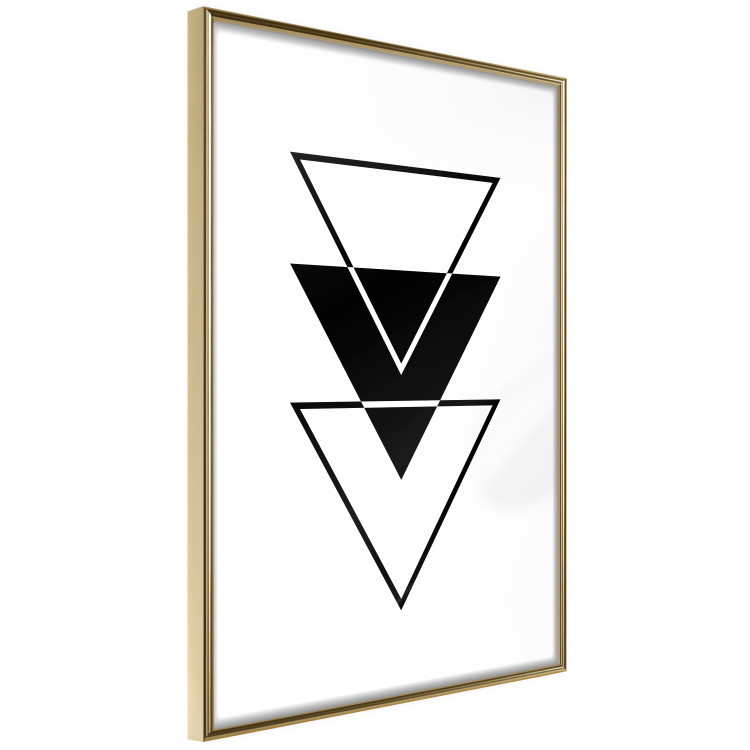 Poster Penetration - triangular abstract geometric figures on white background 127961 additionalImage 14