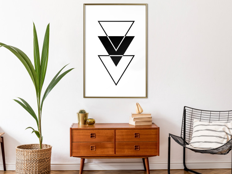 Poster Penetration - triangular abstract geometric figures on white background 127961 additionalImage 5