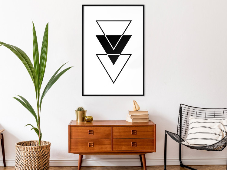 Poster Penetration - triangular abstract geometric figures on white background 127961 additionalImage 6