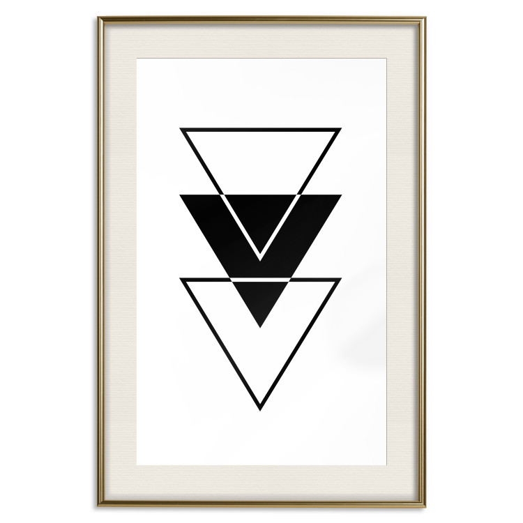 Poster Penetration - triangular abstract geometric figures on white background 127961 additionalImage 20