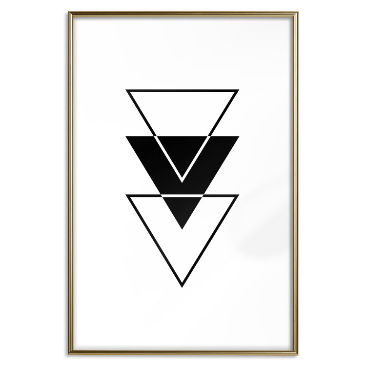 Poster Penetration - triangular abstract geometric figures on white background 127961 additionalImage 16