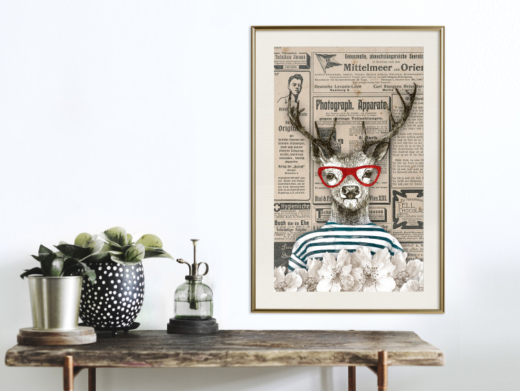 Poster Sailor Deer - humorous retro-style abstraction with text in the background 129161 additionalImage 22