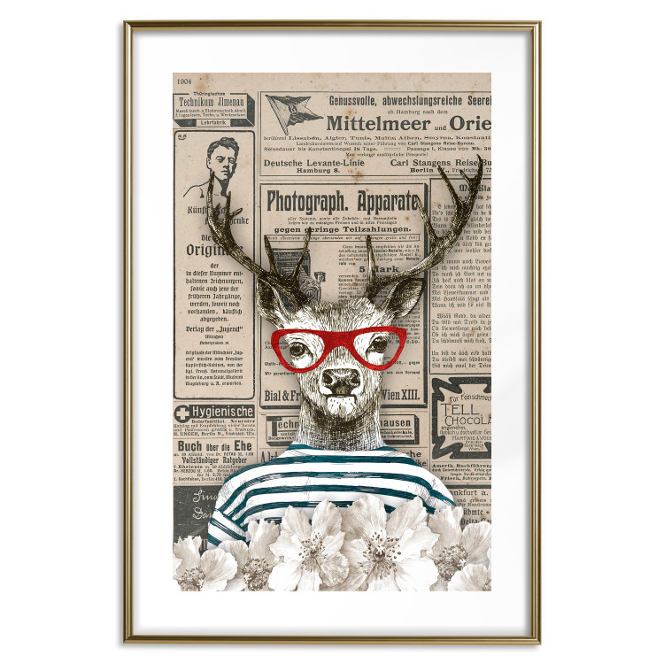 Poster Sailor Deer - humorous retro-style abstraction with text in the background 129161 additionalImage 14