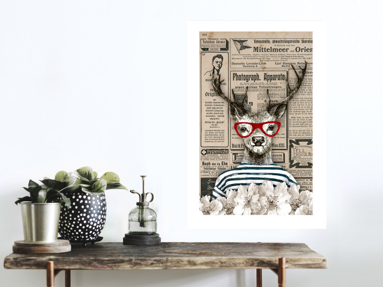 Poster Sailor Deer - humorous retro-style abstraction with text in the background 129161 additionalImage 3