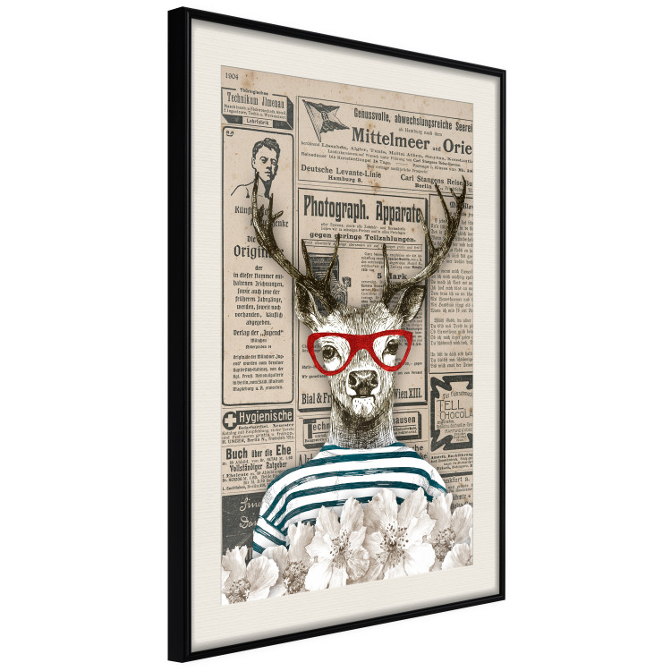 Poster Sailor Deer - humorous retro-style abstraction with text in the background 129161 additionalImage 2