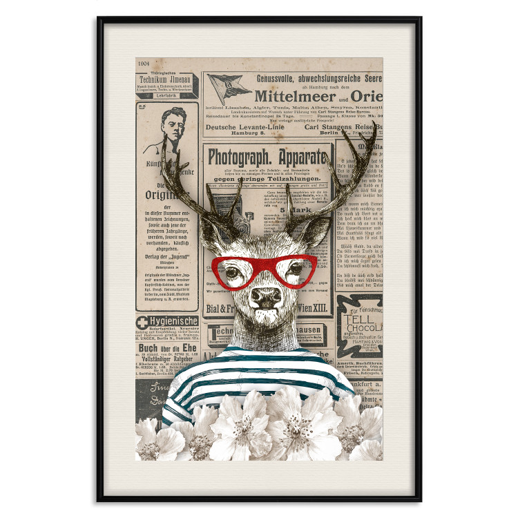 Poster Sailor Deer - humorous retro-style abstraction with text in the background 129161 additionalImage 19