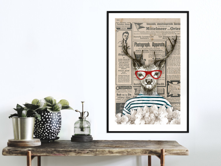 Poster Sailor Deer - humorous retro-style abstraction with text in the background 129161 additionalImage 23