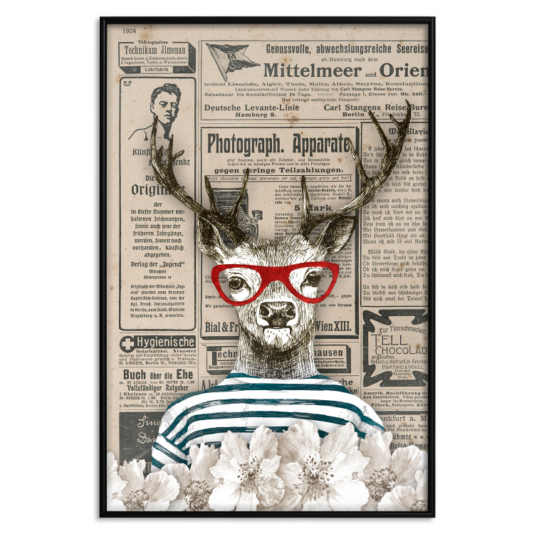 Poster Sailor Deer - humorous retro-style abstraction with text in the background 129161 additionalImage 18