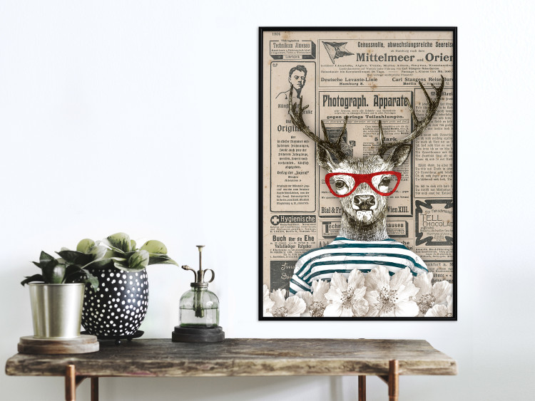 Poster Sailor Deer - humorous retro-style abstraction with text in the background 129161 additionalImage 6