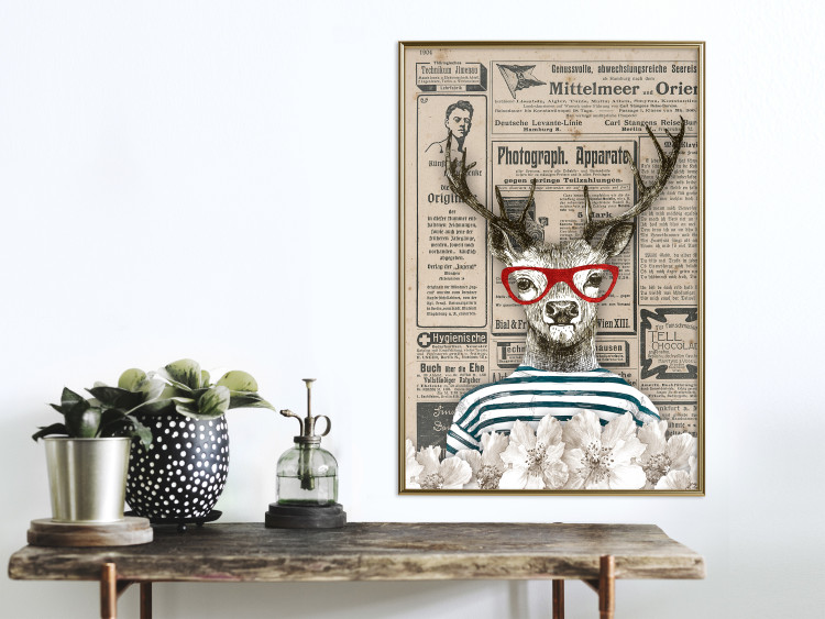 Poster Sailor Deer - humorous retro-style abstraction with text in the background 129161 additionalImage 5