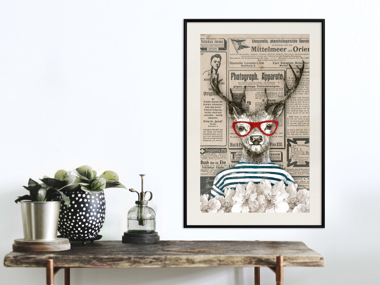 Poster Sailor Deer - humorous retro-style abstraction with text in the background 129161 additionalImage 24
