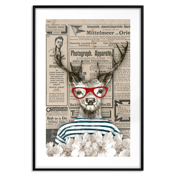 Poster Sailor Deer - humorous retro-style abstraction with text in the background 129161 additionalImage 15