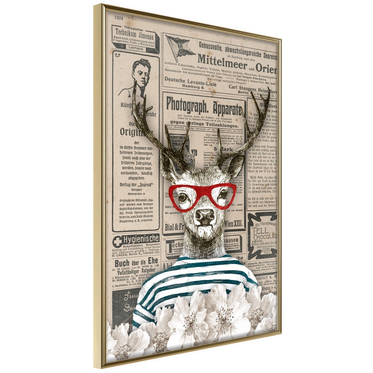 Poster Sailor Deer - humorous retro-style abstraction with text in the background 129161 additionalImage 12