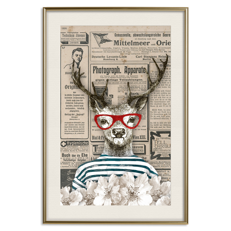 Poster Sailor Deer - humorous retro-style abstraction with text in the background 129161 additionalImage 20