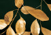 Canvas Noble Vegetation (3-piece) - luxurious gold-covered leaves 129761 additionalThumb 4