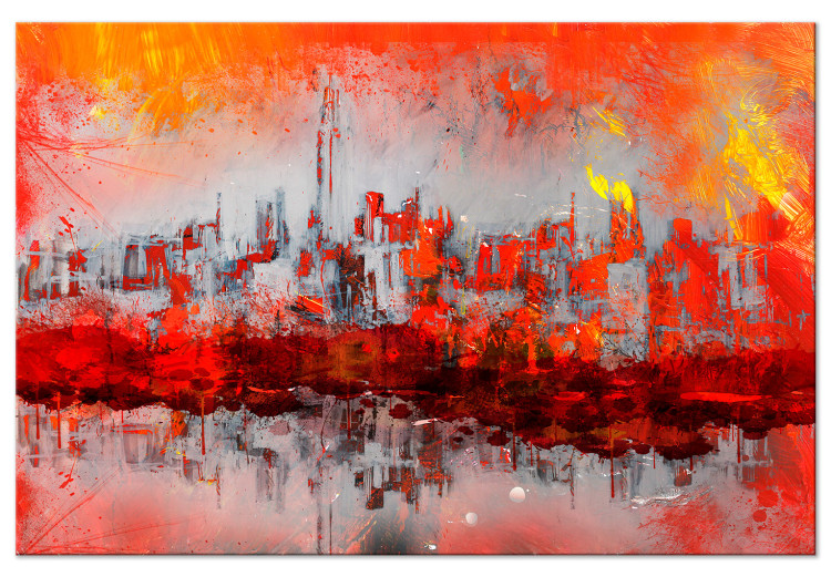 Canvas Art Print New York Sunset (1-piece) Wide - cityscape abstraction 130461
