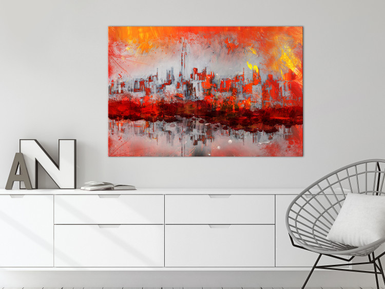 Canvas Art Print New York Sunset (1-piece) Wide - cityscape abstraction 130461 additionalImage 3