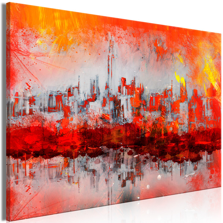 Canvas Art Print New York Sunset (1-piece) Wide - cityscape abstraction 130461 additionalImage 2