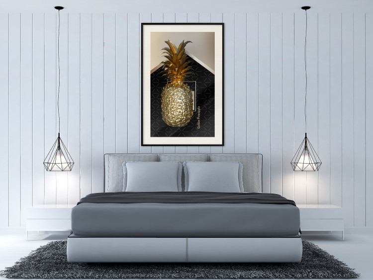 Poster Crazy Pineapple - golden tropical fruit and English text 130761 additionalImage 24