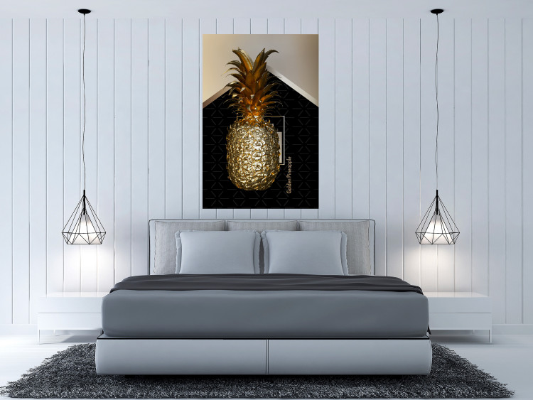 Poster Crazy Pineapple - golden tropical fruit and English text 130761 additionalImage 14
