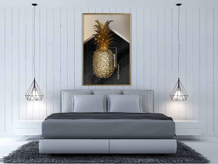 Poster Crazy Pineapple - golden tropical fruit and English text 130761 additionalImage 9