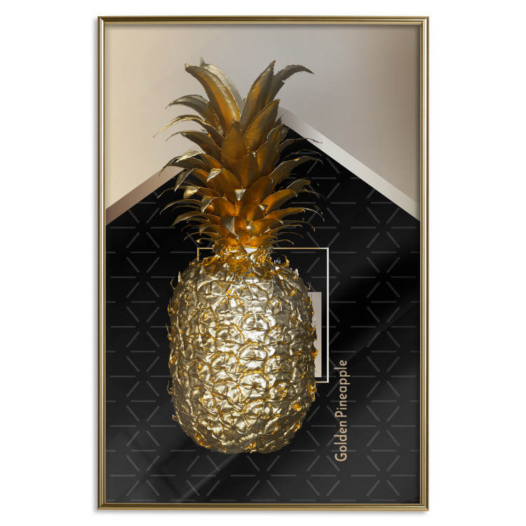 Poster Crazy Pineapple - golden tropical fruit and English text 130761 additionalImage 21
