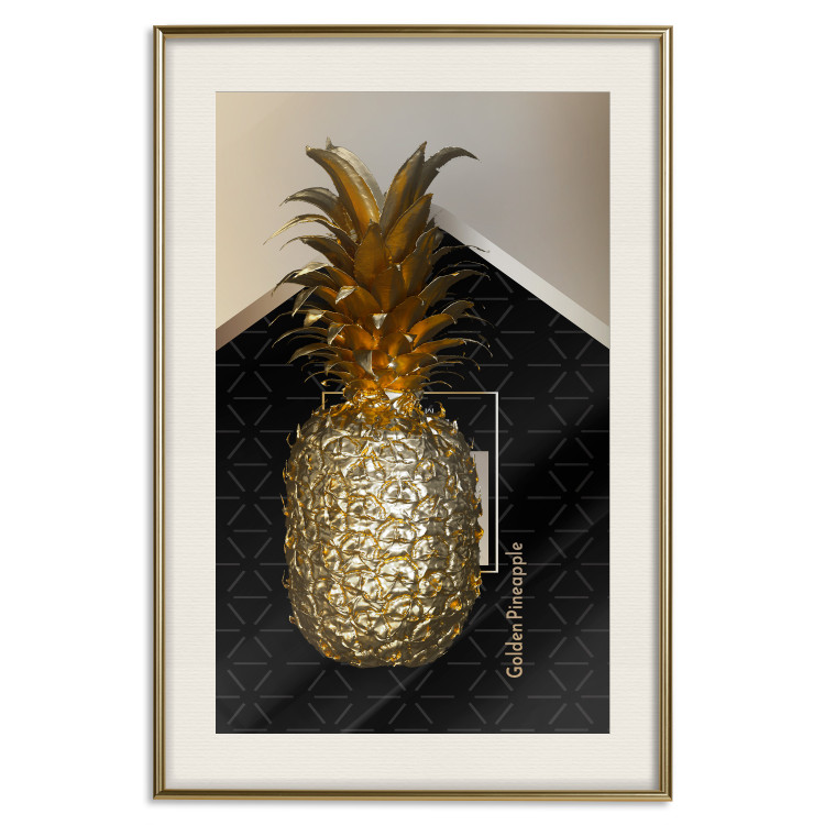 Poster Crazy Pineapple - golden tropical fruit and English text 130761 additionalImage 20